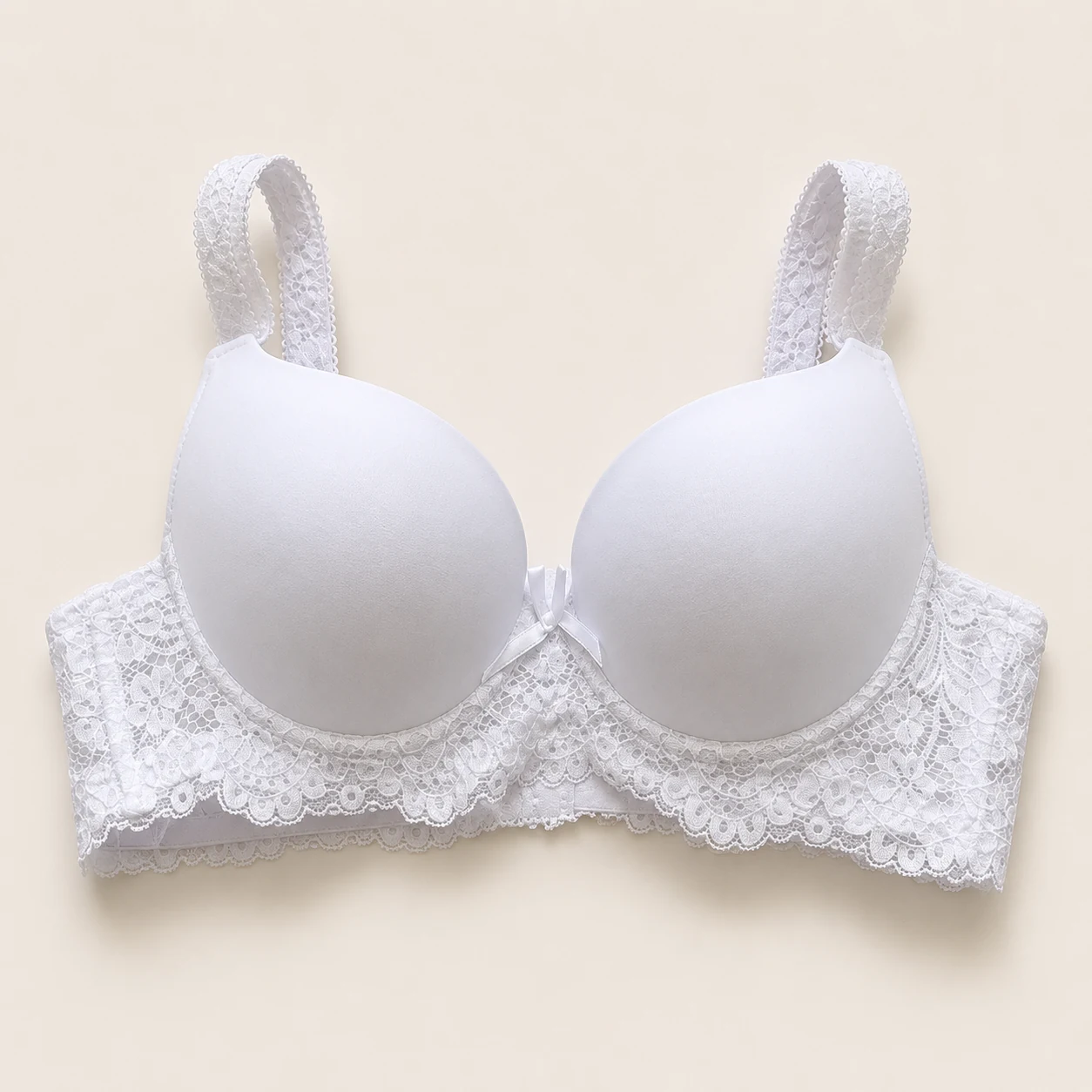 Sostén blanco con encaje brasilero